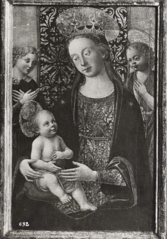 Foto Reali — Maestro di San Miniato - sec. XV - Madonna con Bambino, san Giovannino e angelo — insieme